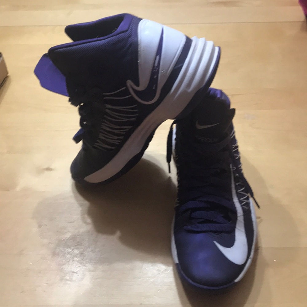 Purple Nike basketball shoes